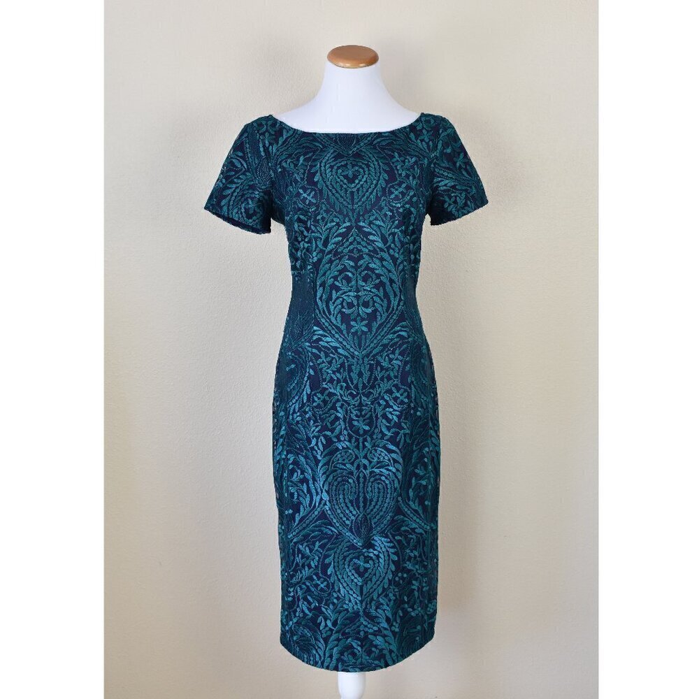 JS Collections Embroidered Cocktail Midi Dress 6